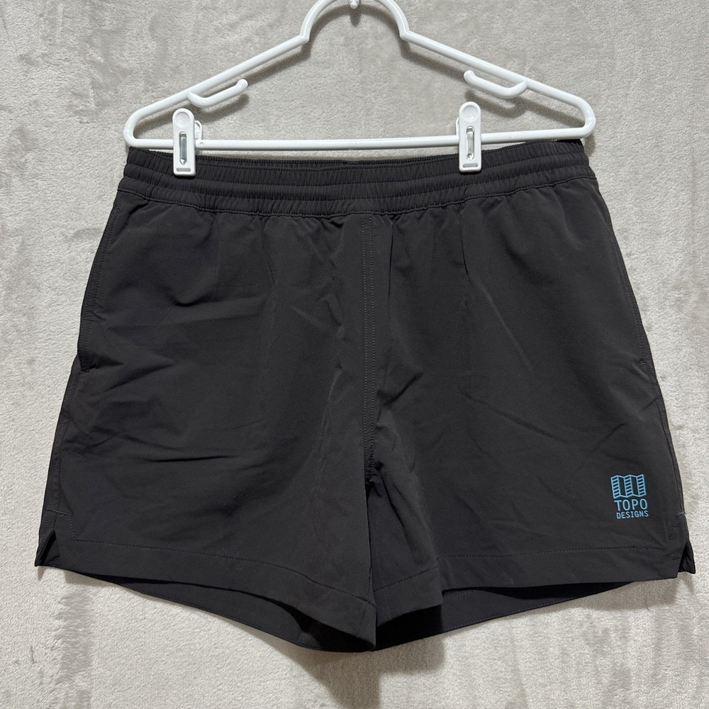 Topo Designs Global Shorts Black Lightweight Relaxed Fit‎ Elastic Waist